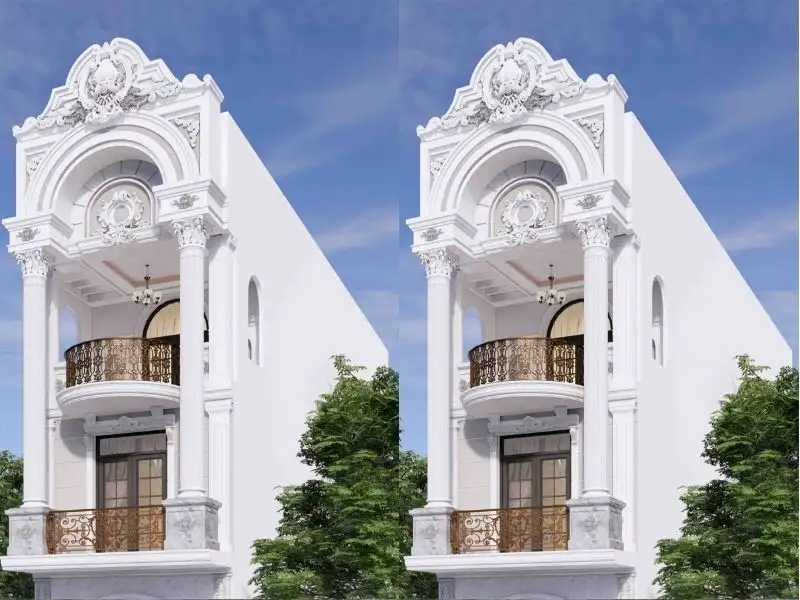 Mẫu nhà 5x15 3 tầng phong cách Tân Cổ Điển với hệ thức cột Corinthian kiêu sa Xây Dựng Nhất Tín 2