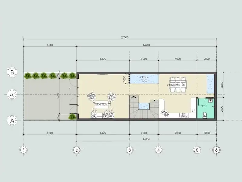 Mẫu nhà 5x15 3 tầng phong cách Tân Cổ Điển với hệ thức cột Corinthian kiêu sa Xây Dựng Nhất Tín 2
