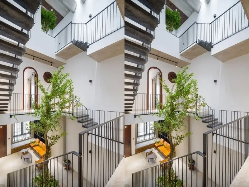 Mẫu nhà 5x15m có giếng trời với thiết kế lam cách tân độc đáo Xây Dựng Nhất Tín 1