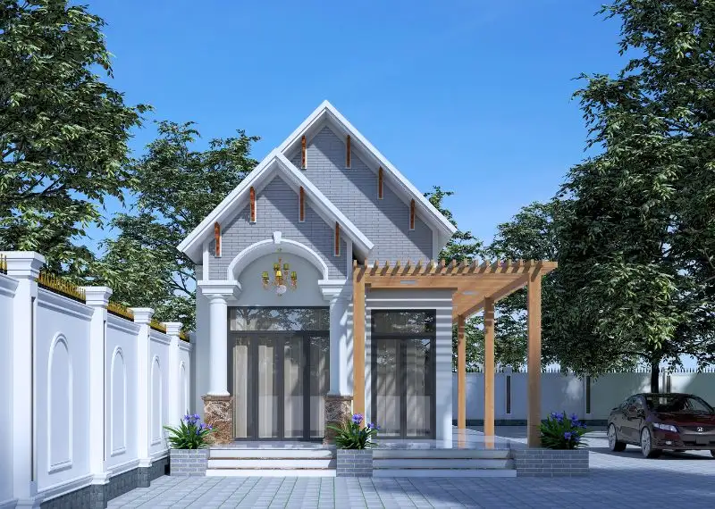 Mẫu nhà cấp 4 có sân vườn diện tích 5x19m Xây dựng Nhất Tín