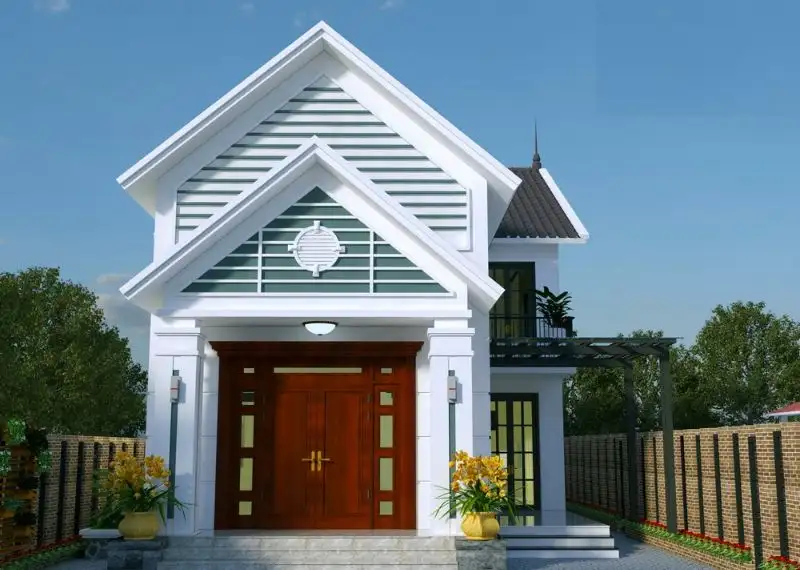 Mẫu nhà gác lửng 5x13 mái Thái với thiết kế kiểu chữ L tối ưu diện tích đất Xây dựng Nhất Tín