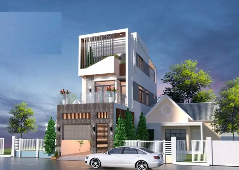 Mẫu thiết kế nhà 3 tầng 5x13m có gara ô tô Xây dựng Nhất Tín