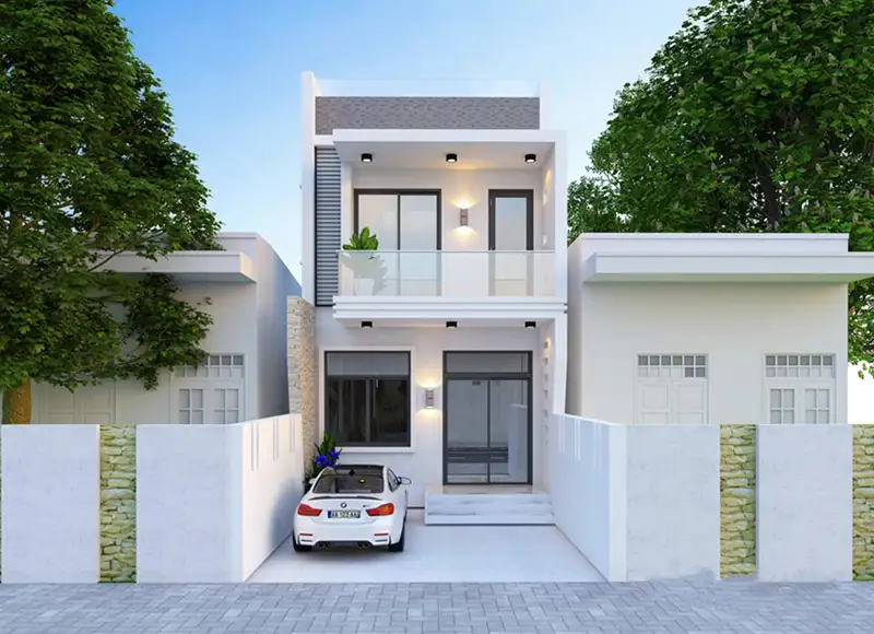 Nhà 2 tầng 3 phòng ngủ 5x13 mang gam màu trang nhã Xây dựng Nhất Tín