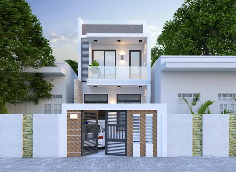 Nhà 2 tầng 3 phòng ngủ 5x13 mang gam màu trang nhã Xây dựng Nhất Tín