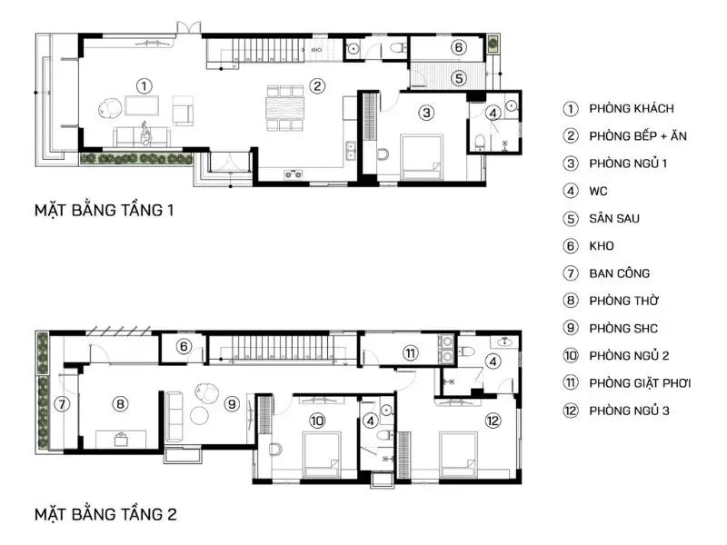 Nhà 2 tầng mặt tiền 6m mái Nhật Hiện Đại có gara ô tô Xây dựng Ngất Tín 1