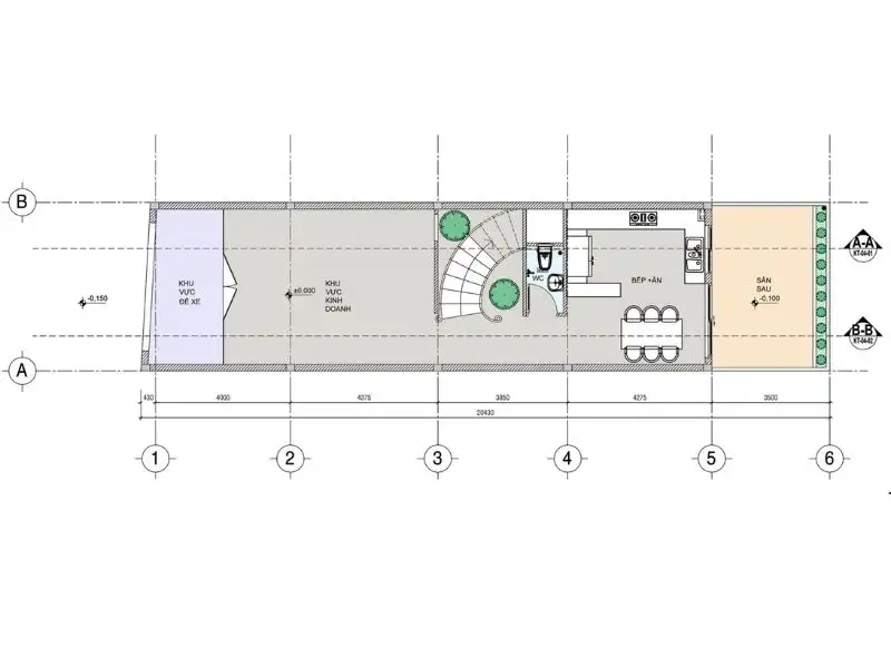 Nhà 3 tầng 3 phòng ngủ 5x15 Hiện Đại với hình khối mặt tiền vát chéo lạ mắt Xây Dựng Nhất Tín 1