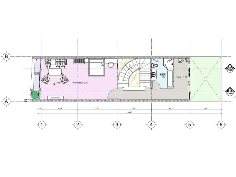 Nhà 3 tầng 3 phòng ngủ 5x15 Hiện Đại với hình khối mặt tiền vát chéo lạ mắt Xây Dựng Nhất Tín 1