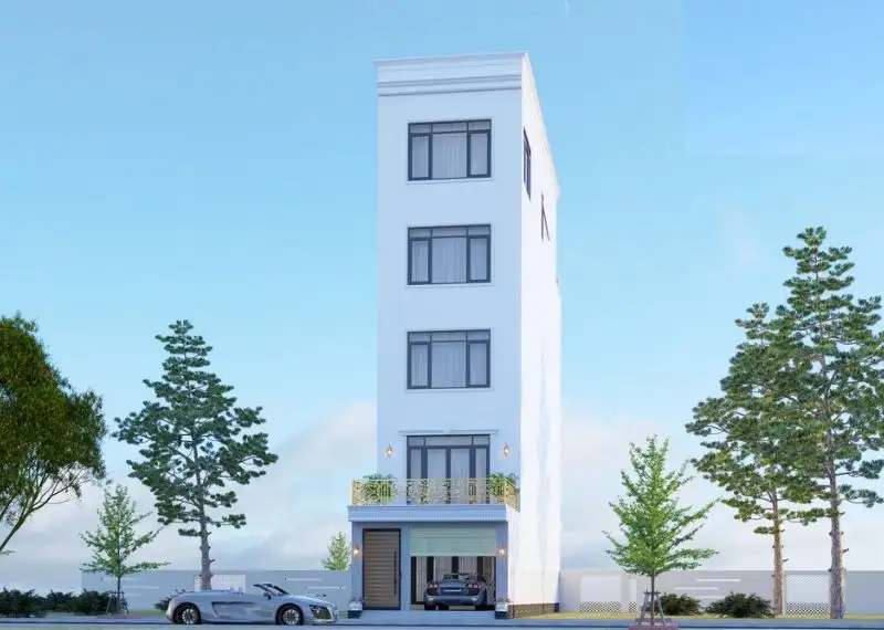 Nhà phố 5x10 có thang máy phong cách Tân Cổ Điển