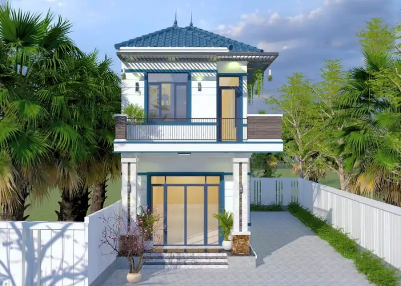 Thiết kế nhà 5x10m 2 tầng 3 phòng ngủ mái Nhật Xây dựng Nhất Tín