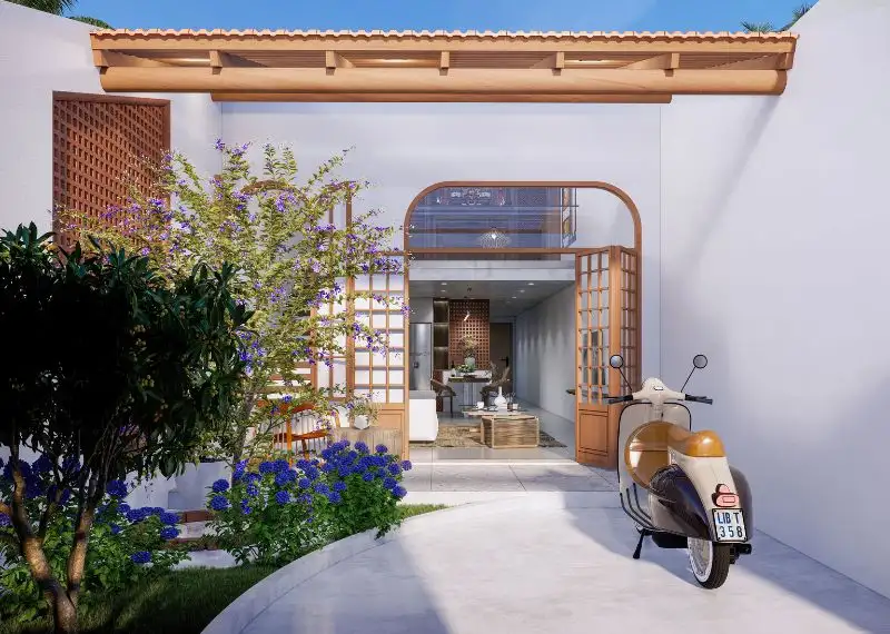 Thiết kế nhà cấp 4 5x10 có 2 phòng ngủ theo kiến trúc Country Style Xây dựng Nhất Tín