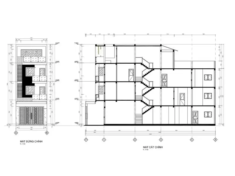 Thiết kế nhà lệch tầng 5x15m kèm bản vẽ công năng tiện nghi Xây Dựng Nhất Tín 1