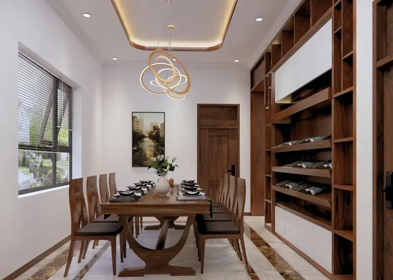 Thiết kế nhà ống 2 tầng 1 tum 3 phòng ngủ 5x19m phong cách Hiện Đại Xây dựng Nhất Tín