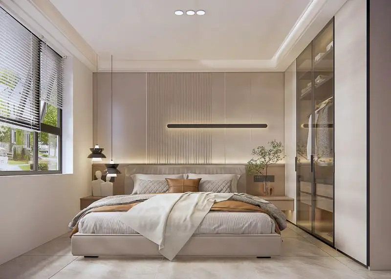 Thiết kế nhà ống 2 tầng 1 tum 3 phòng ngủ 5x19m phong cách Hiện Đại Xây dựng Nhất Tín