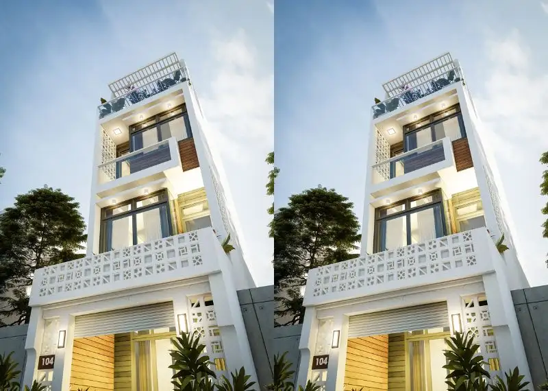 Thiết kế nhà phố 5x10m kiến trúc 4 tầng phong cách Hiện Đại Xây dựng Nhất Tín
