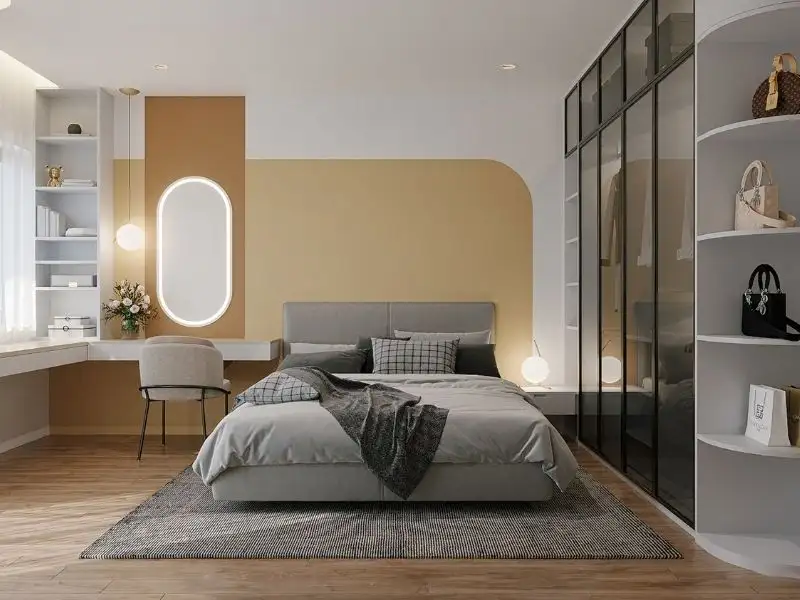 Ý tưởng bố trí phòng ngủ Thiết kế nhà 5x13m Xây Dựng Nhất Tín 1