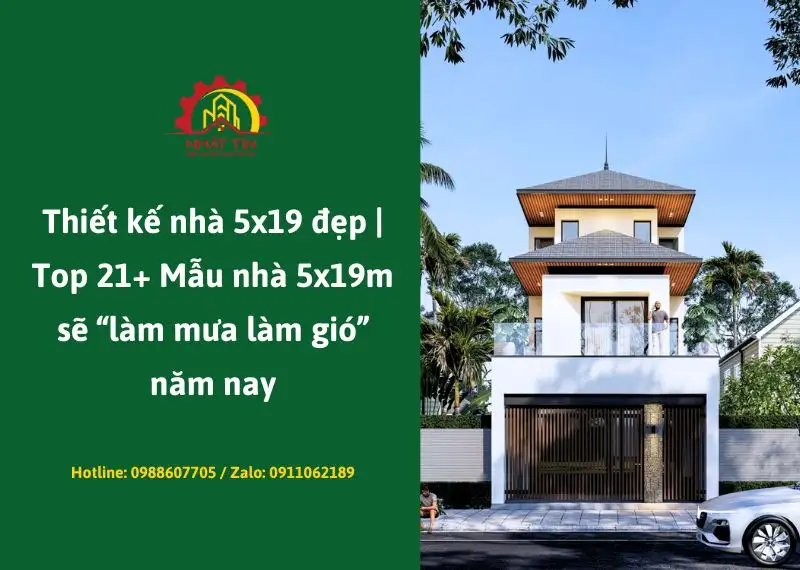 thiết kế nhà phố 5x19m Xây dựng Nhất Tín