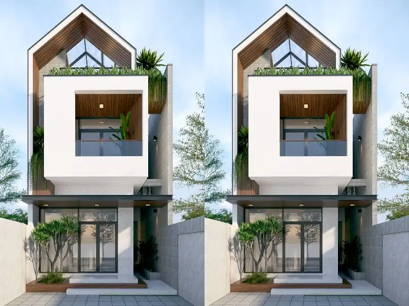 Mẫu nhà 2 tầng 6x8m đẹp với thiết kế mái che kính tạo không gian mở Xây dựng Nhất Tín 1