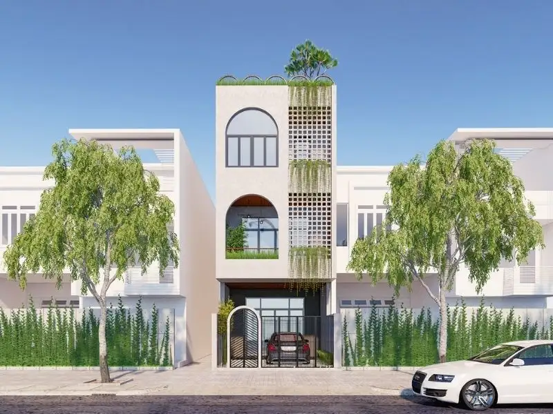 Mẫu nhà 3 tầng Hiện Đại 6x16m có gara để xe