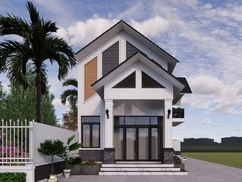 Mẫu nhà 6x12 có gác lửng với khuôn viên vườn thoáng đãng Xây dựng Nhất Tín 1