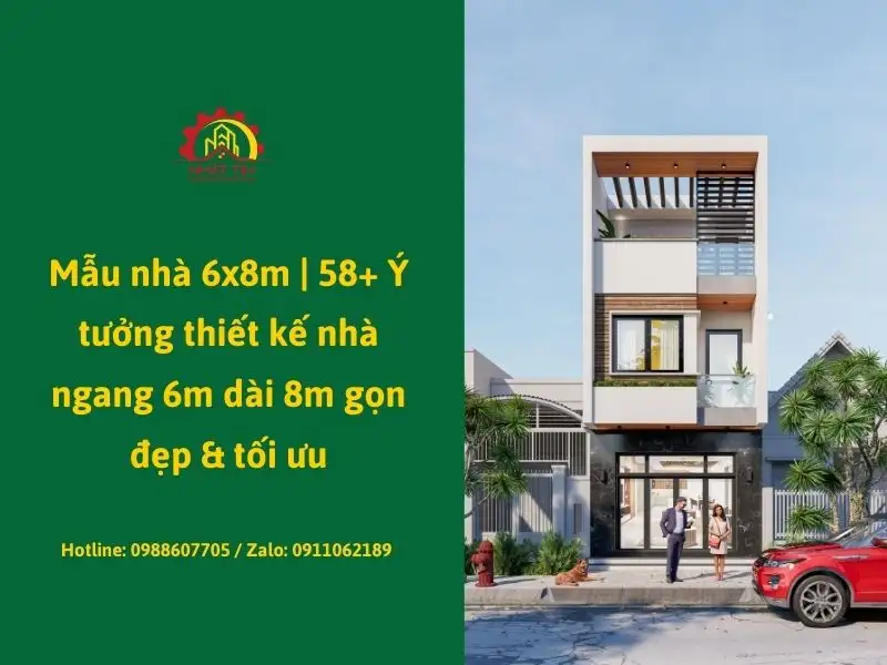 Mẫu nhà 6x8m _ 58+ Ý tưởng thiết kế nhà ngang 6m dài 8m gọn đẹp & tối ưu Xây dựng Nhất Tín