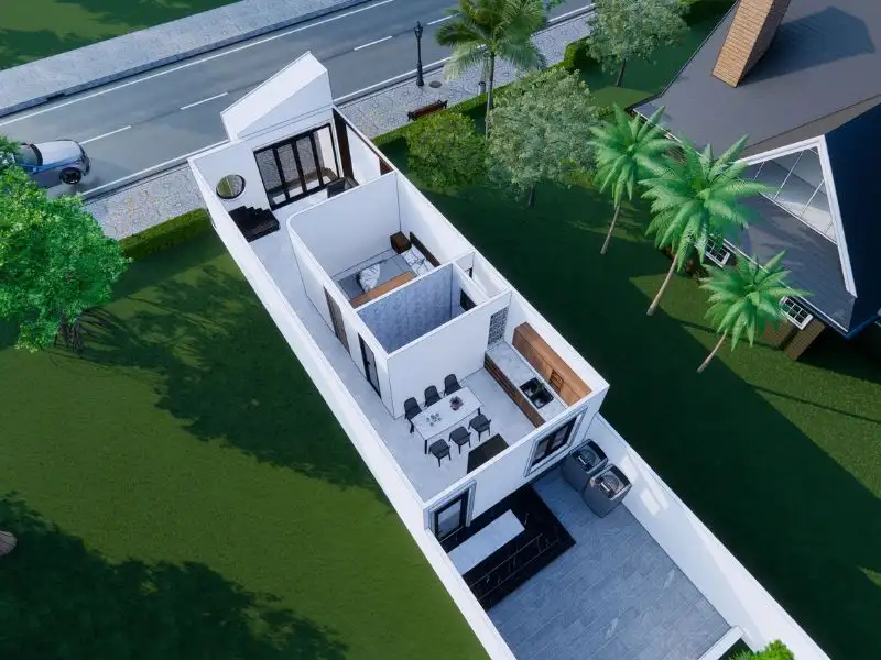 Mẫu nhà 6x8m gác lửng với thiết kế mái tôn Xây dựng Nhất Tín 1