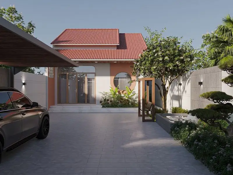 Mẫu nhà cấp 4 6x15 2 phòng ngủ có sân vườn nhỏ trước nhà Xây dựng Nhất Tín 1