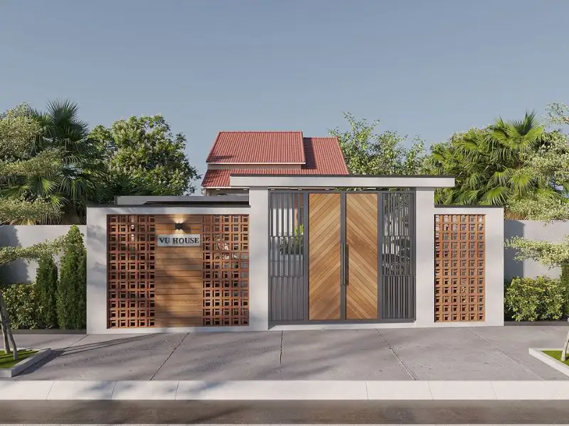 Mẫu nhà cấp 4 6x15 2 phòng ngủ có sân vườn nhỏ trước nhà Xây dựng Nhất Tín 1