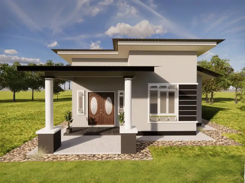 Mẫu nhà cấp 4 diện tích 6x8m có 2 phòng ngủ Xây dựng Nhất Tín 1