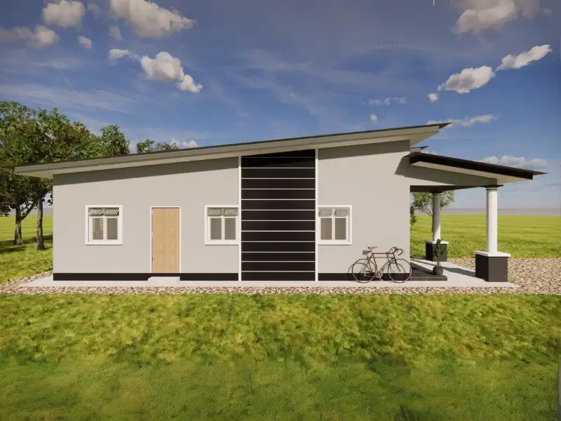 Mẫu nhà cấp 4 diện tích 6x8m có 2 phòng ngủ Xây dựng Nhất Tín 1