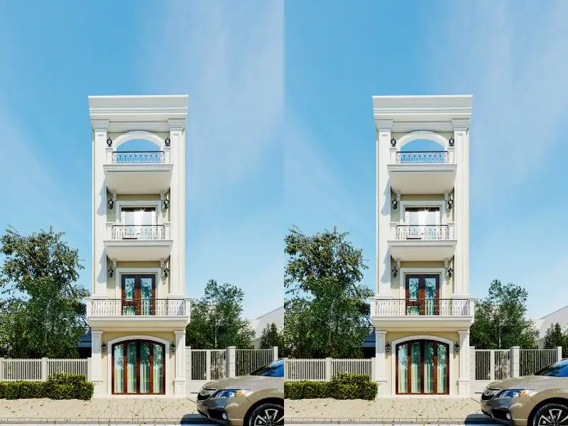 Mẫu nhà đẹp 6x16 Tân Cổ Điển mái bằng sắc sảo Xây dựng Nhất Tín 1