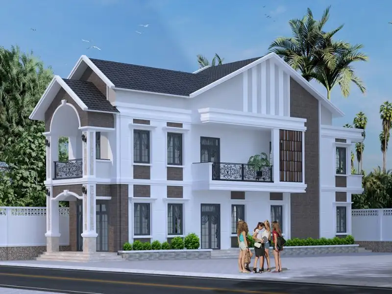 Mẫu nhà mái Thái 6x15 có 2 mặt thoáng tối ưu năng lượng tự nhiên xây dựng Nhất Tín 1