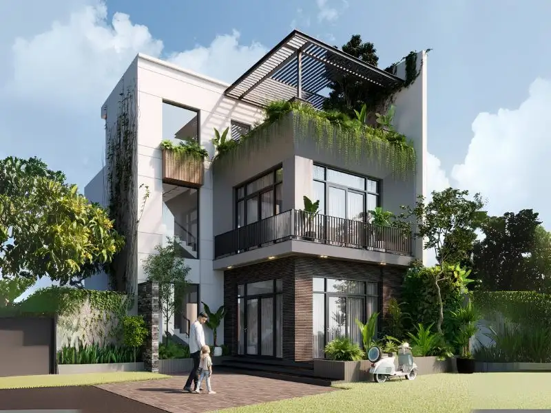 Nhà 2 tầng chữ L 6x15 với thiết kế mở hòa mình vào thiên nhiên Xây dựng Nhất Tín 3