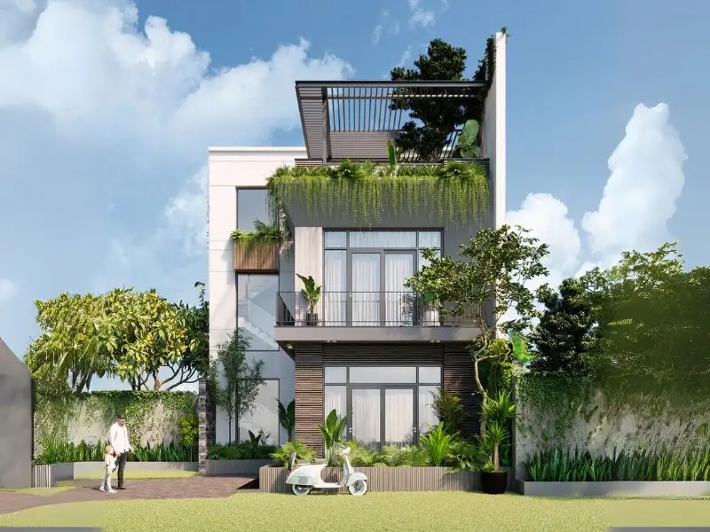 Nhà 2 tầng chữ L 6x15 với thiết kế mở hòa mình vào thiên nhiên Xây dựng Nhất Tín 3