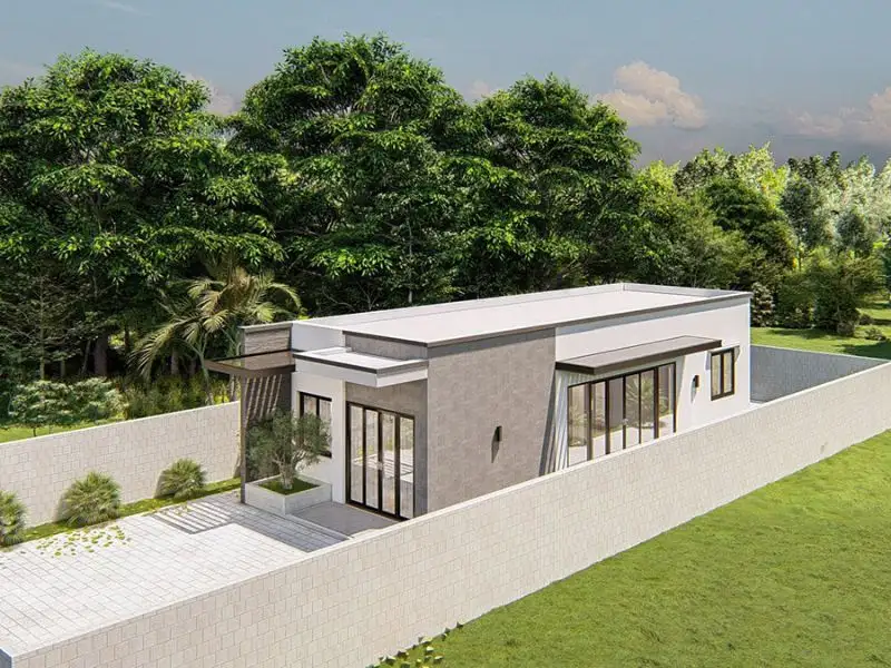 Nhà 6x15 1 tầng ở nông thôn với kiến trúc mái bằng Xây dựng Nhất Tín 1