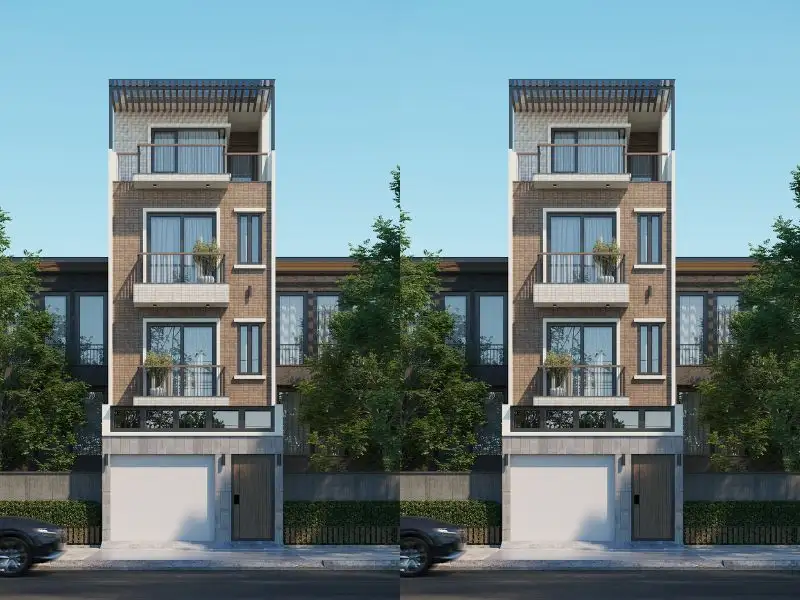 Nhà ngang 6m dài 15m có thang máy với mặt tiền ốp đá nổi bật Xây dựng Nhất Tín 1