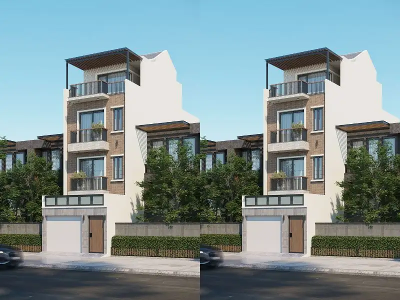 Nhà ngang 6m dài 15m có thang máy với mặt tiền ốp đá nổi bật Xây dựng Nhất Tín 1