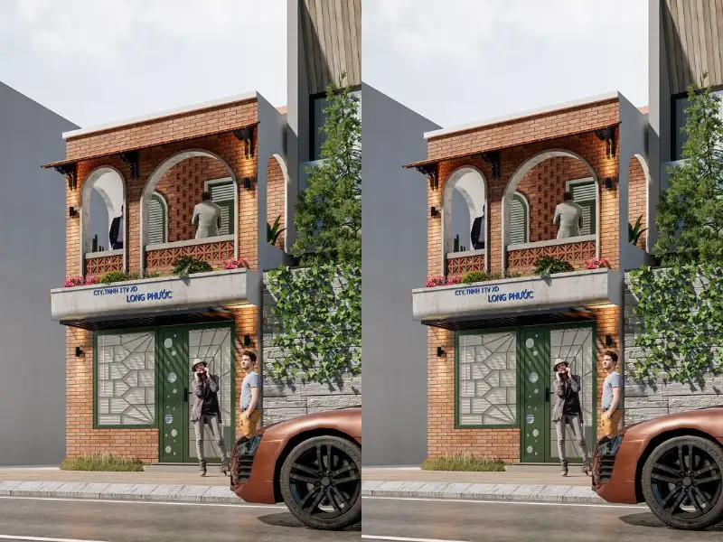 Nhà ống 6mx16m đẹp sử dụng gạch mộc và mái ngói tạo vẻ ngoài độc đáo Xây dựng Nhất Tín 1