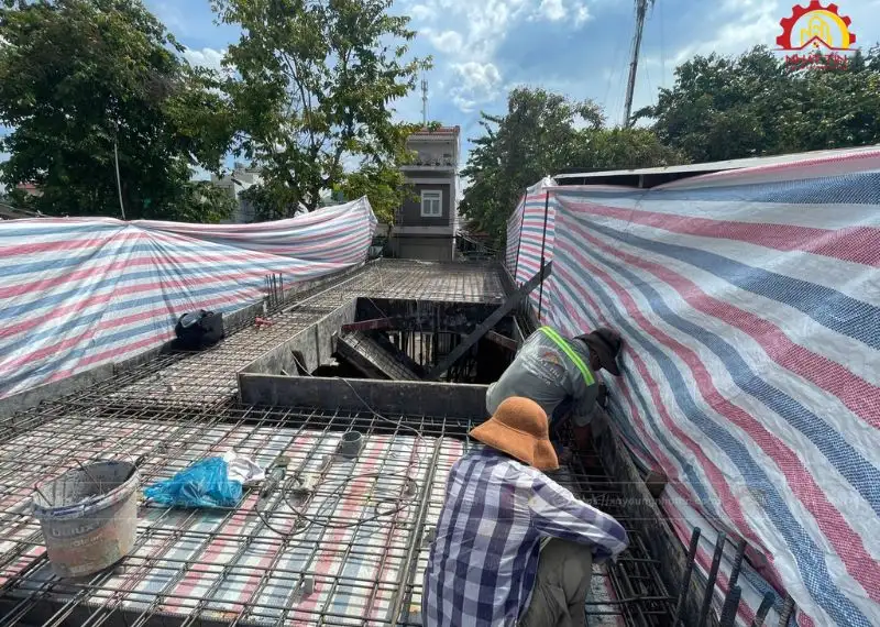 Thi công phần thô nhà cô Sáu Bình Thủy Xây dựng Nhất Tín 1