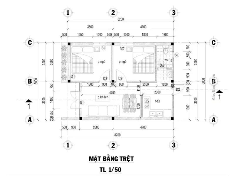 Top những bản vẽ công năng nhà ống 6x8 ấn tượng và tiết kiệm không gian Xây dựng Nhất Tín 