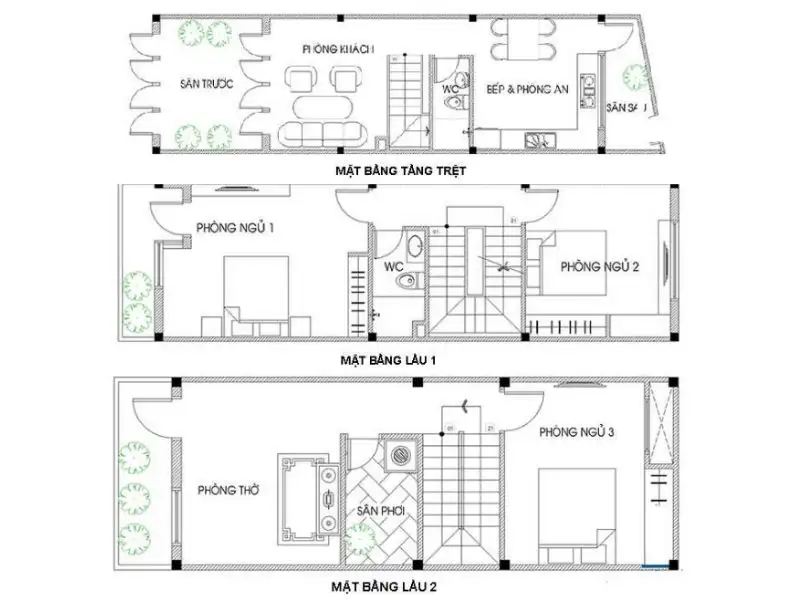 Xem thêm bản vẽ bố trí công năng mẫu nhà 6x15 thiết kế khoa học và tối ưu Xây dựng Nhất Tín 1