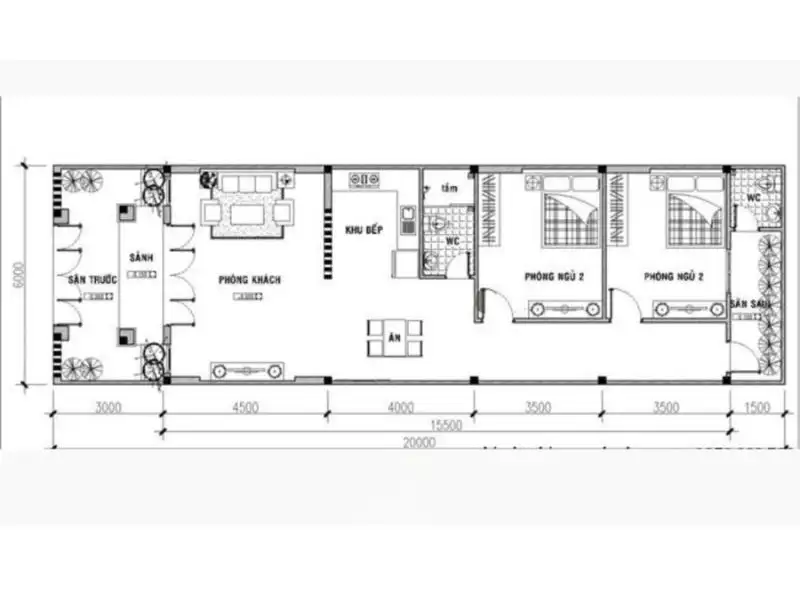 Xem thêm bản vẽ bố trí công năng mẫu nhà 6x15 thiết kế khoa học và tối ưu Xây dựng Nhất Tín 1