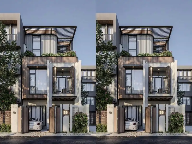 Mẫu nhà 3 tầng 8x8m với thiết kế bo góc sáng tạo và ấn tượng Xây dựng Nhất Tín 1