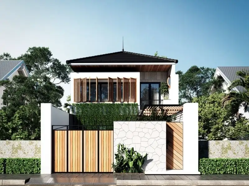 Mẫu nhà phố 8x8m Hiện Đại có khuôn viên sân vườn ấn tượng Xây dựng Nhất Tín 1