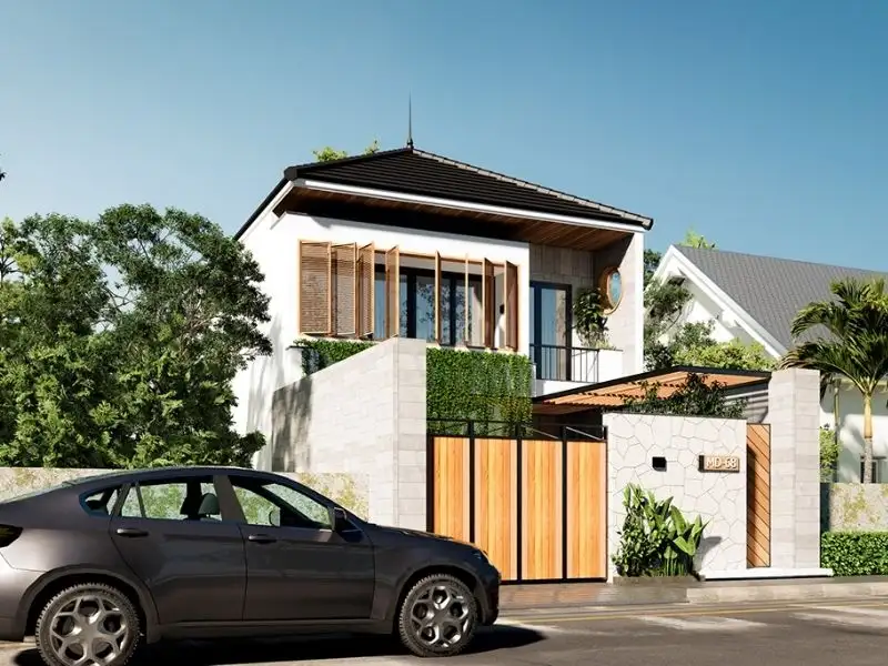 Mẫu nhà phố 8x8m Hiện Đại có khuôn viên sân vườn ấn tượng Xây dựng Nhất Tín 1