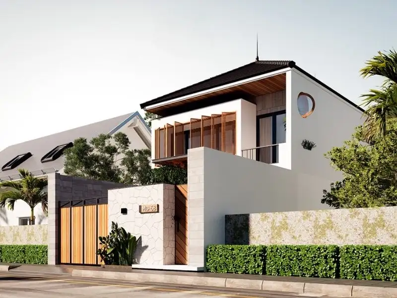 Mẫu nhà phố 8x8m Hiện Đại có khuôn viên sân vườn ấn tượng Xây dựng Nhất Tín 1