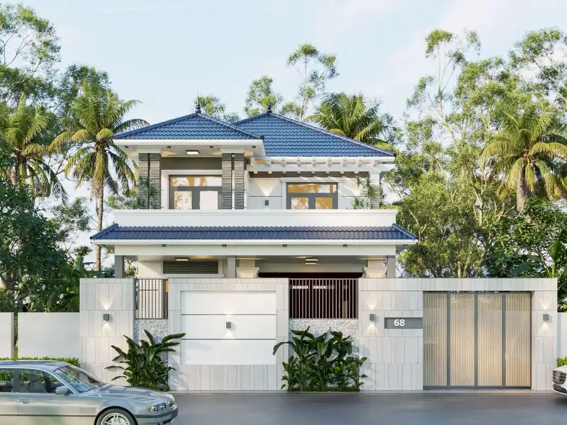 Mẫu thiết kế nhà 2 tầng 8x8 mái Nhật Xây dựng Nhất Tín 1