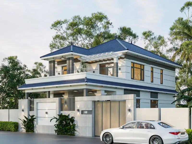 Mẫu thiết kế nhà 2 tầng 8x8 mái Nhật Xây dựng Nhất Tín 1