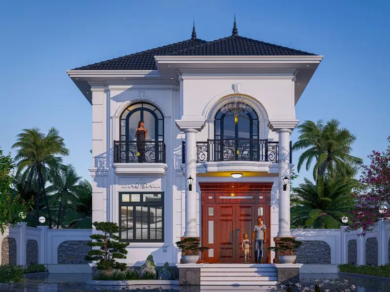 Thiết kế nhà 8x8m phong cách Tân Cổ Điển Xây dựng Nhất Tín 1