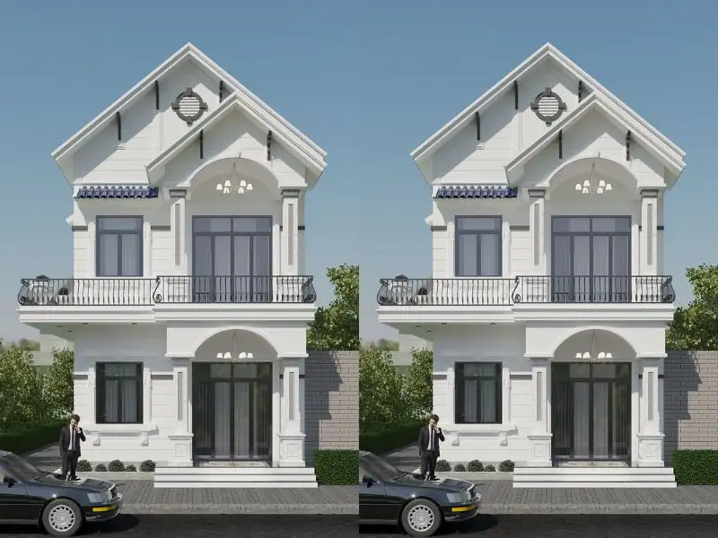 Thiết kế nhà vuông 64m2 (8x8m) với gam màu đơn điệu và tinh tế Xây dựng Nhất Tín 1