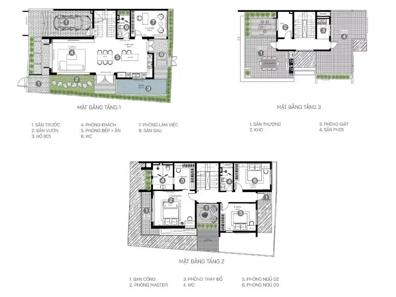 Bản vẽ mặt bằng nhà ngang 10m với cách bố trí công năng khoa học và tiện nghi Xây dựng Nhất Tín 1